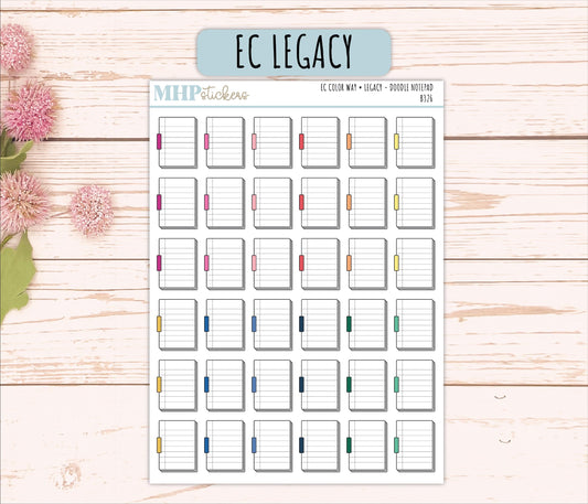 Notepad Doodle Planner Stickers. EC Color Way || B326