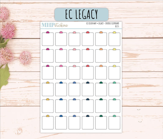 Clipboard Doodle Planner Stickers. EC Color Way || B325