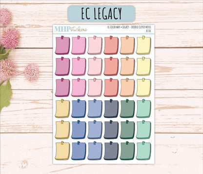 Clipped Notes Doodle Planner Stickers. EC Color Way || B330
