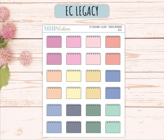 Notebook Doodle Planner Stickers. EC Color Way || B335