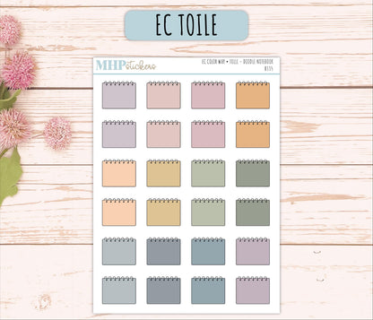 Notebook Doodle Planner Stickers. EC Color Way || B335