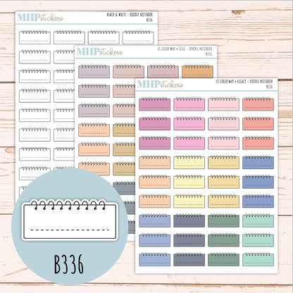 Notebook Doodle Planner Stickers. EC Color Way || B336