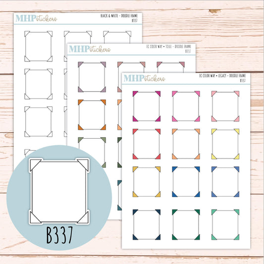 Frame Doodle Planner Stickers. EC Color Way || B337