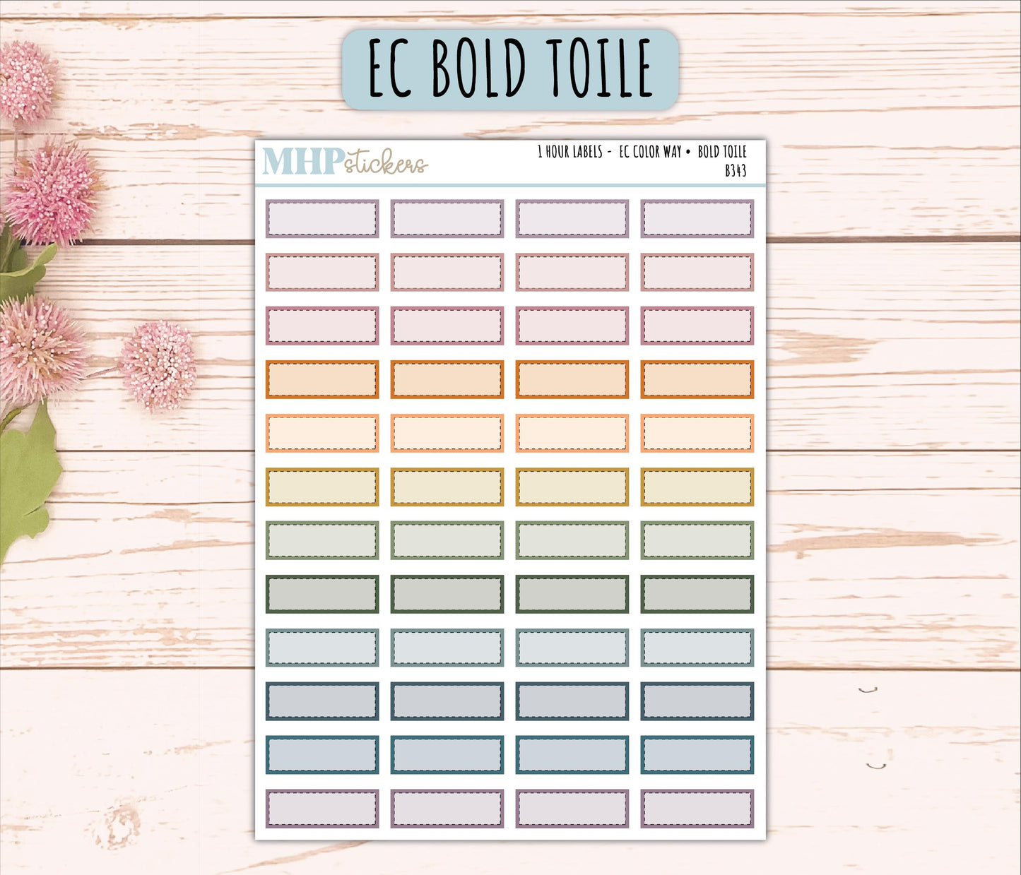 30-Minutes Labels for EC Planners. EC Color Way || B342