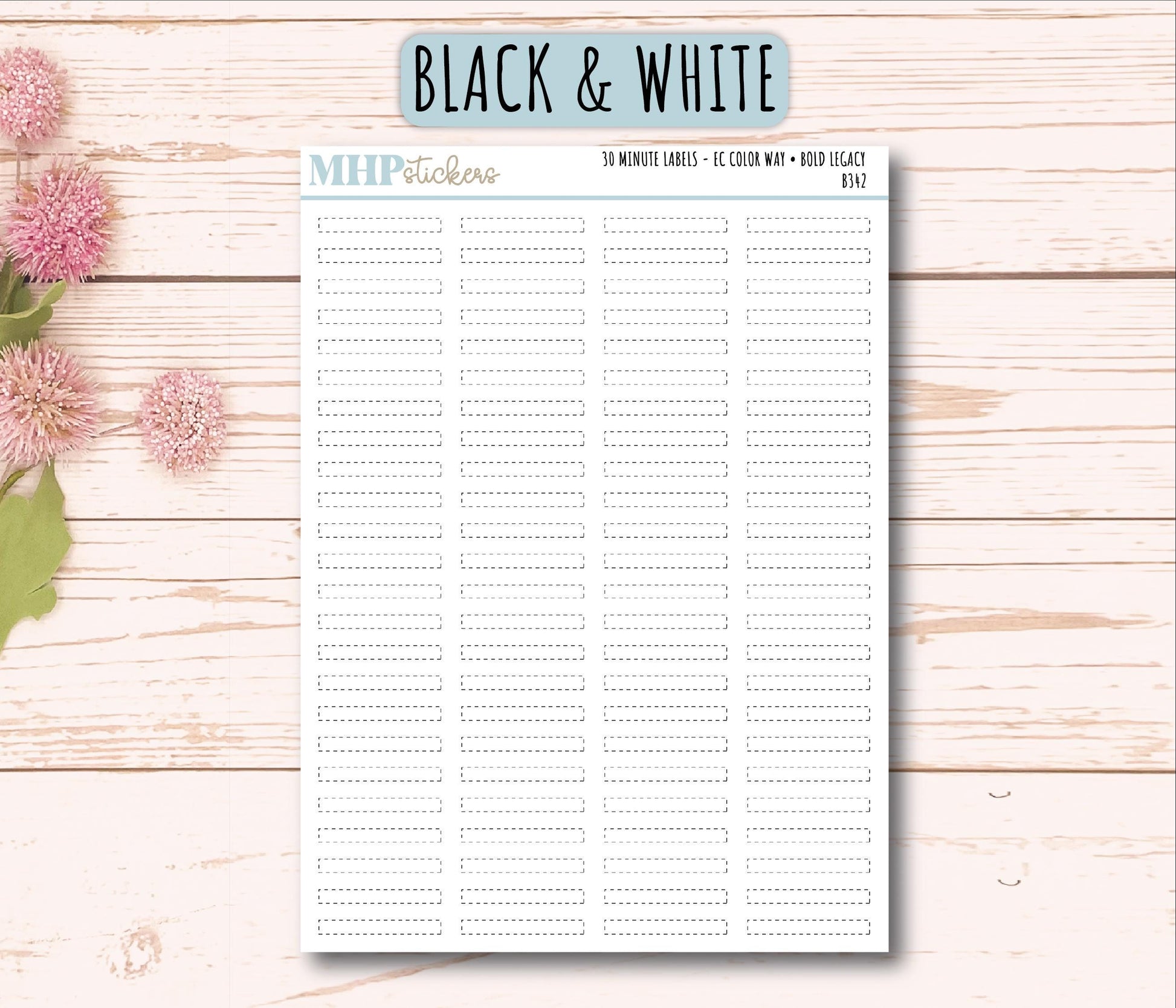 30-Minutes Labels for EC Planners. EC Color Way || B342