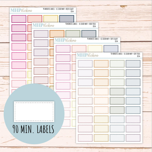 90 Minutes Labels for EC Planners. EC Color Way || B344