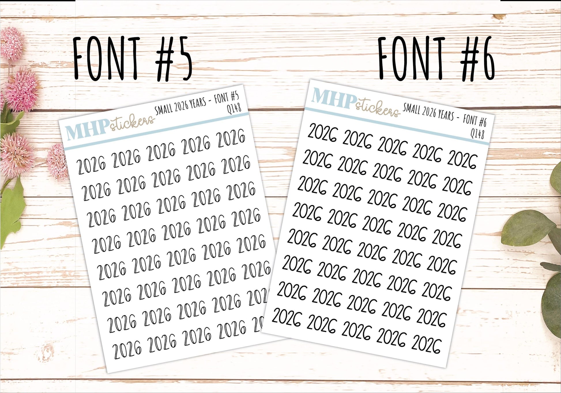 Mini 2026 Year Stickers for Bullet Journals and Planners || Q148