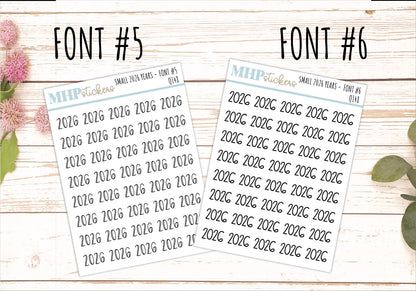 Mini 2026 Year Stickers for Bullet Journals and Planners || Q148
