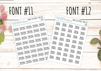 Mini 2026 Year Stickers for Bullet Journals and Planners || Q148
