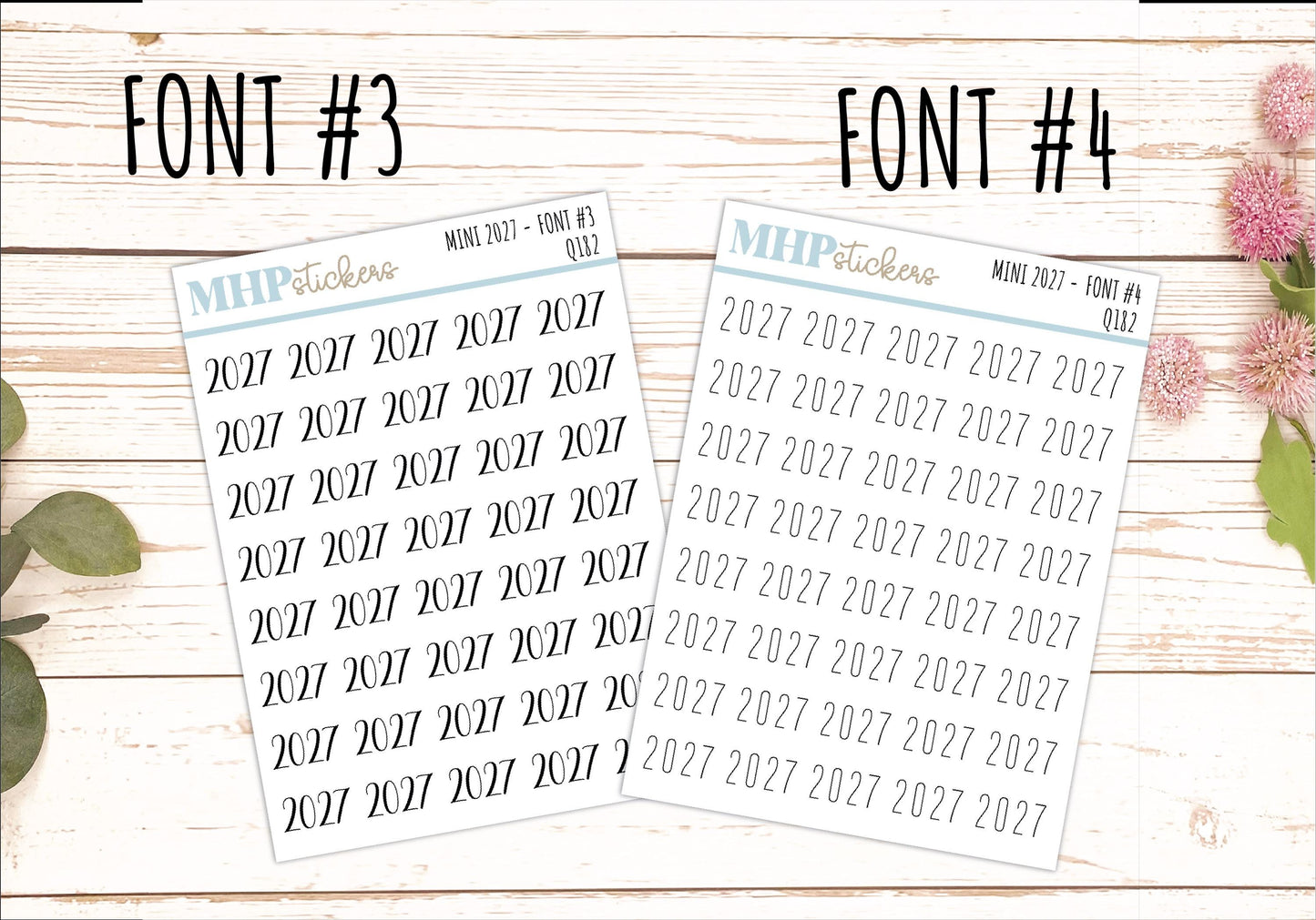 Small 2027 Year Stickers for Bullet Journals and Planners || Q182