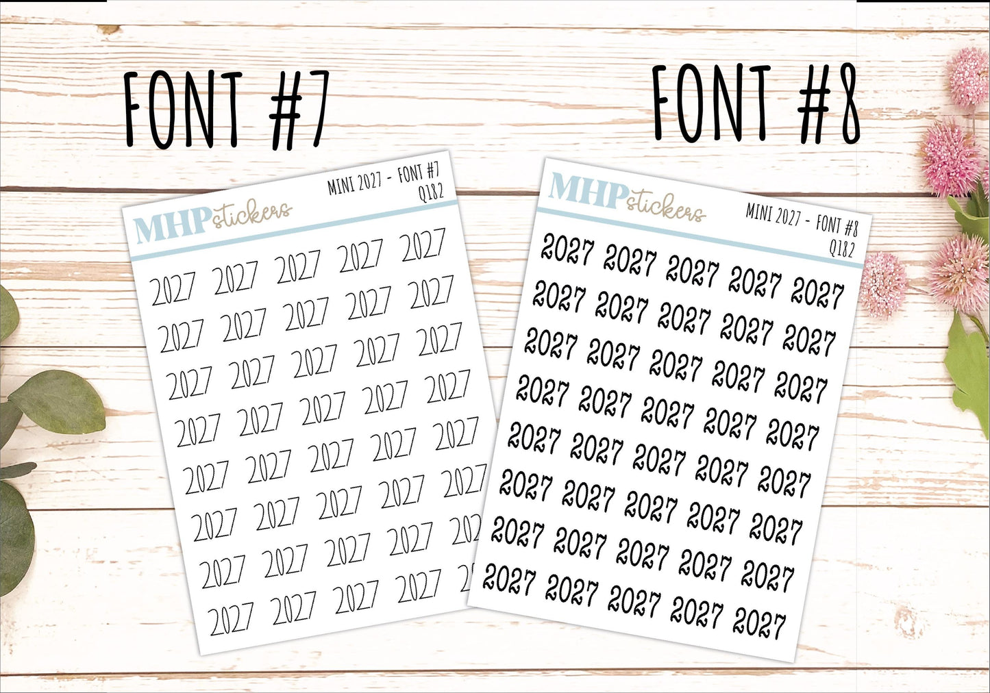 Small 2027 Year Stickers for Bullet Journals and Planners || Q182