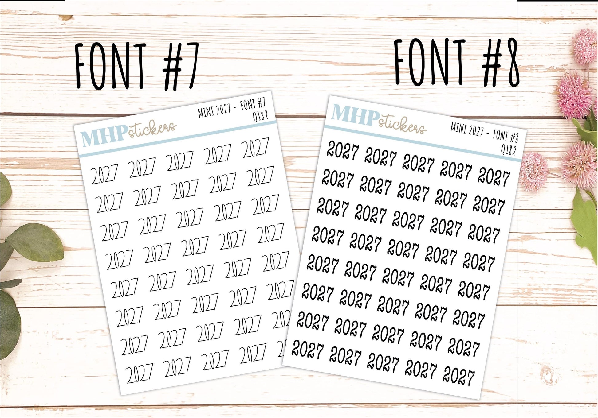 Small 2027 Year Stickers for Bullet Journals and Planners || Q182