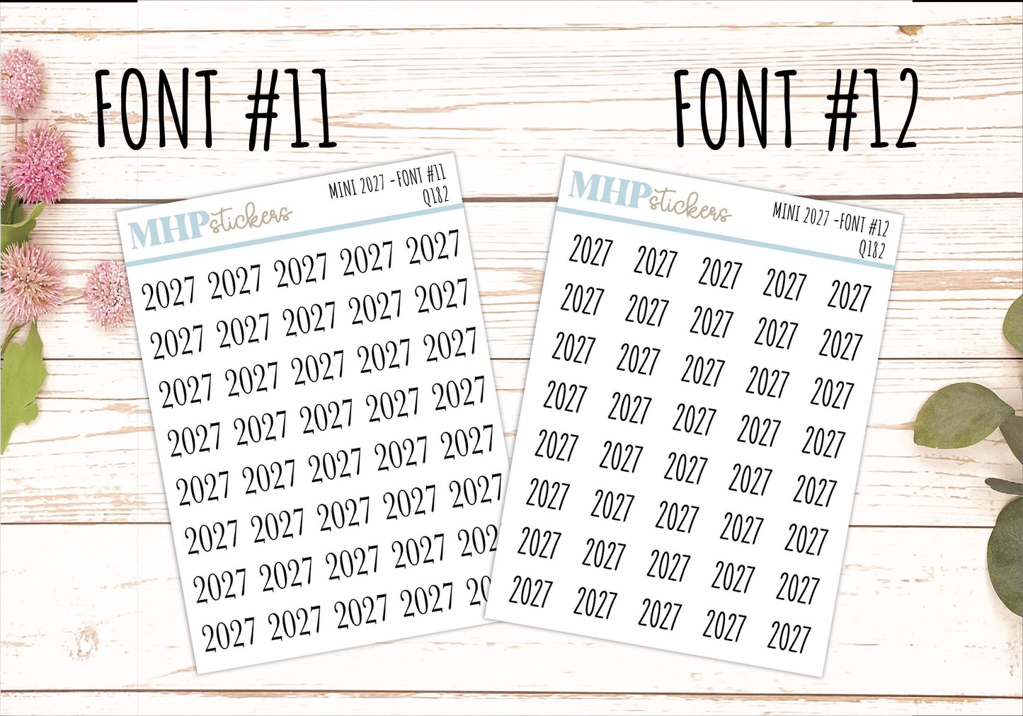 Small 2027 Year Stickers for Bullet Journals and Planners || Q182
