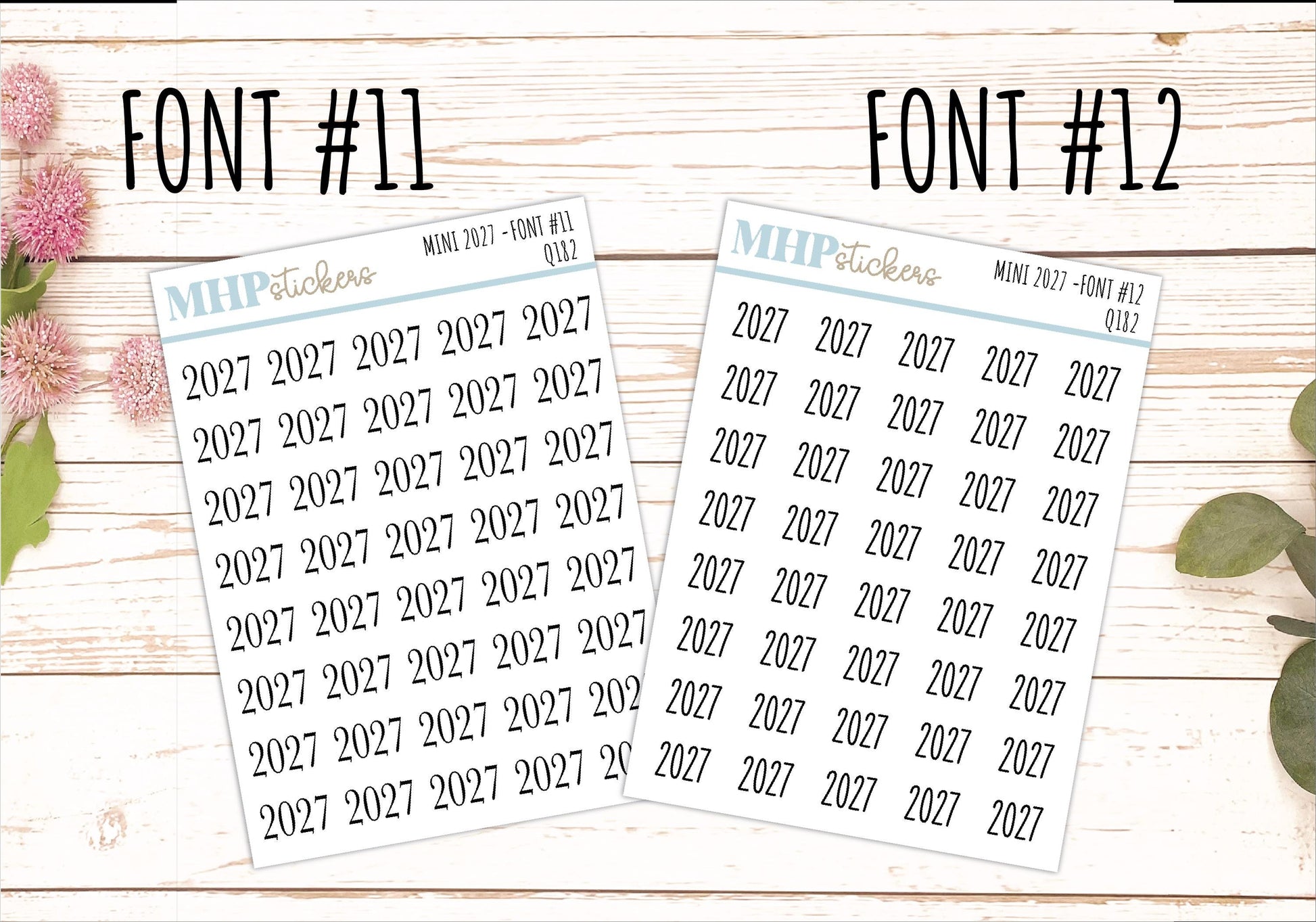 Small 2027 Year Stickers for Bullet Journals and Planners || Q182