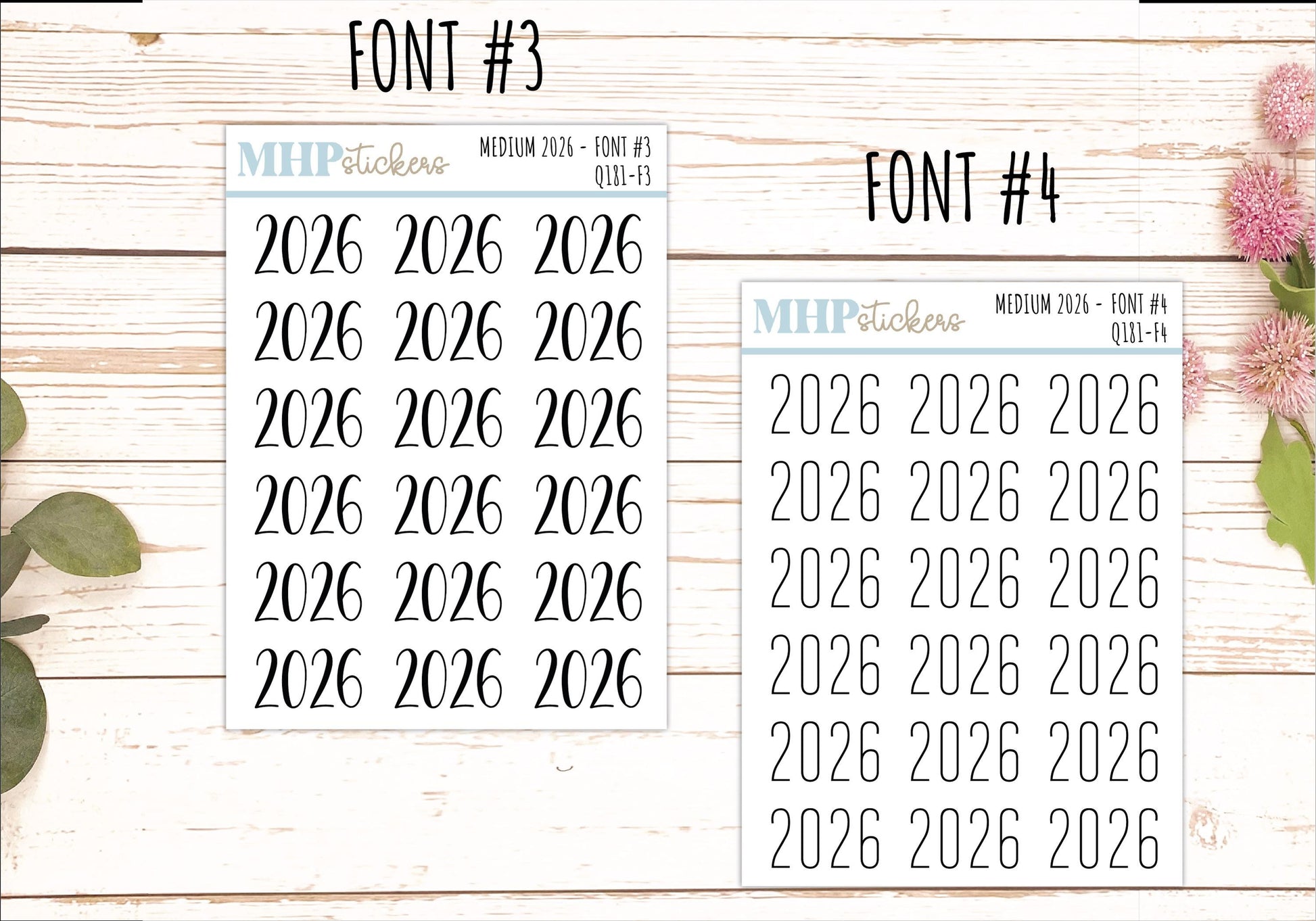 2026 Small Year Stickers for Planners || Q181