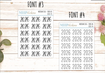 2026 Small Year Stickers for Planners || Q181