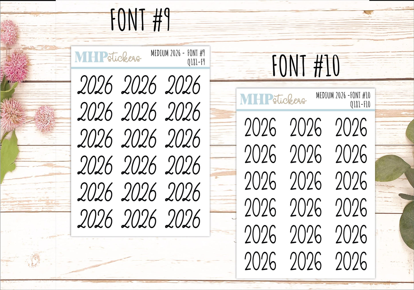 2026 Small Year Stickers for Planners || Q181