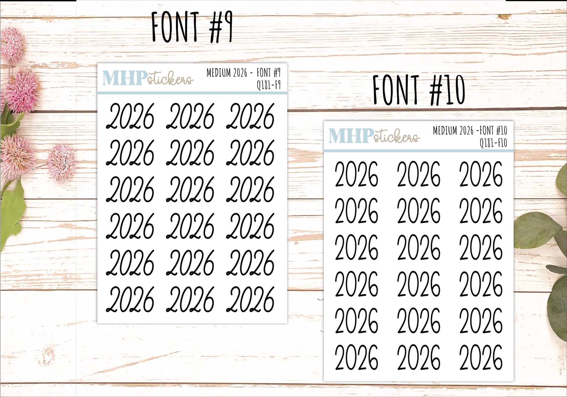 2026 Small Year Stickers for Planners || Q181
