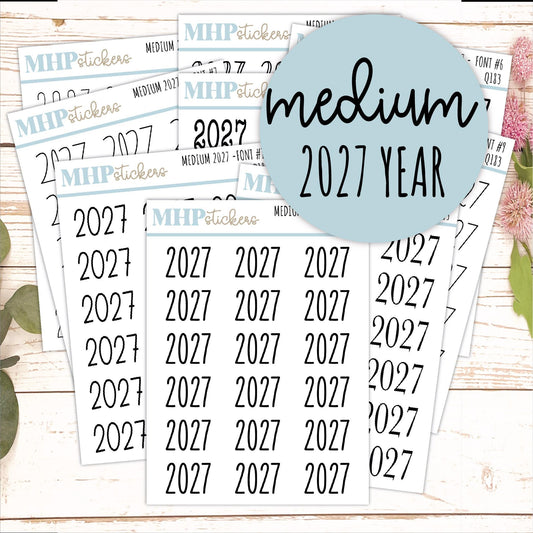 2027 Medium Year Stickers for Planners || Q183