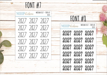 2027 Medium Year Stickers for Planners || Q183