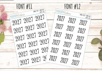 2027 Large Year Stickers for Planners. || H595