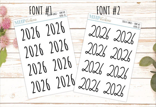 2026 Year Large Size Stickers for Planners || H590