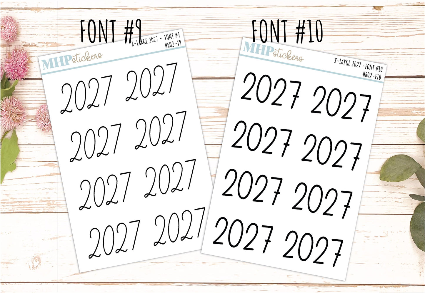 2027 Year X-Large Size Stickers for Planners || H602