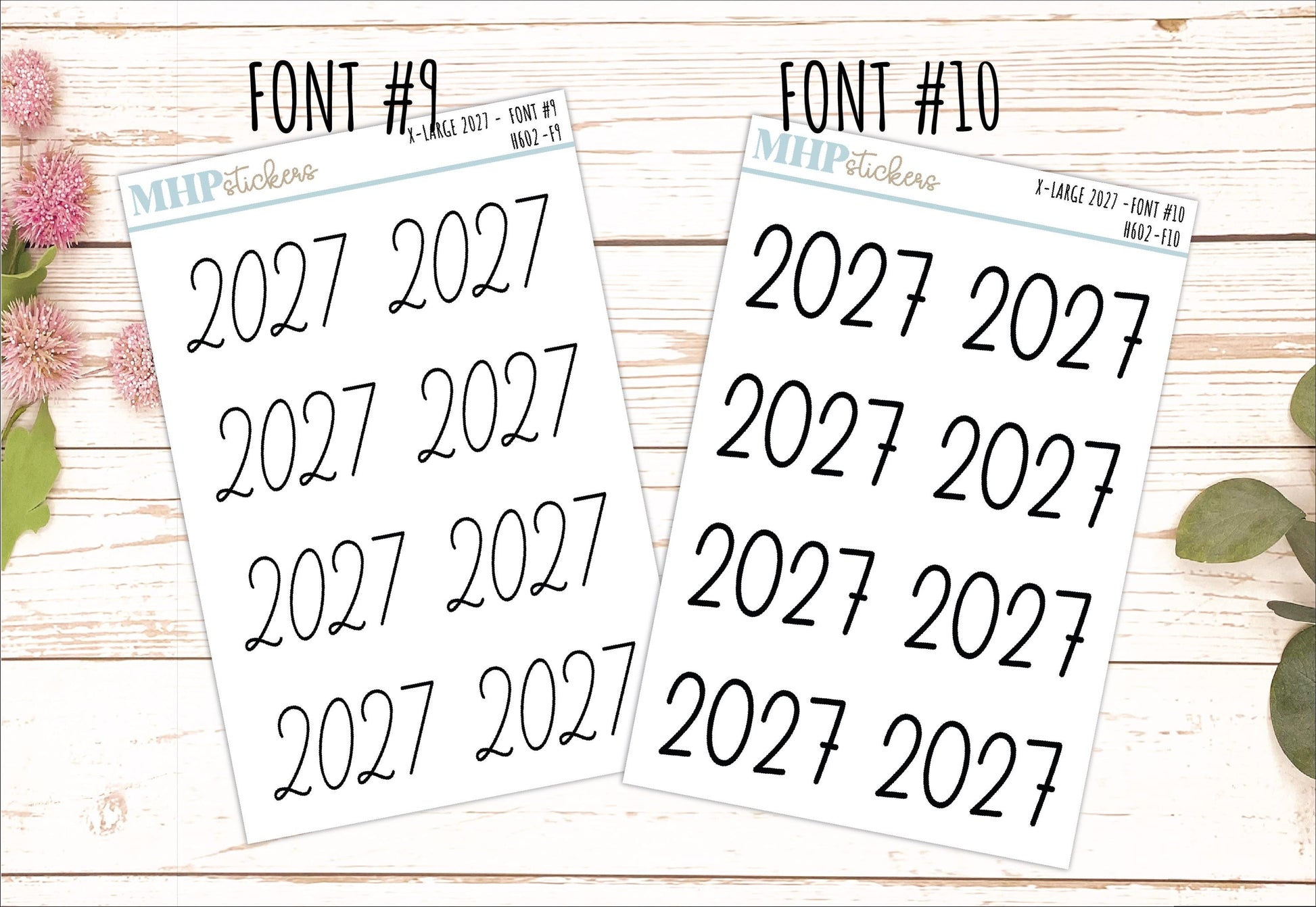 2027 Year X-Large Size Stickers for Planners || H602
