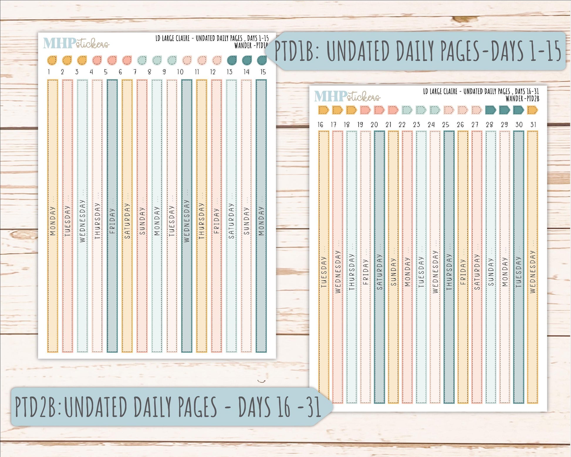 JUNE 2026 Stickers for the Large Scout & Large Claire Laurel Denise Planners "Wander" || PT