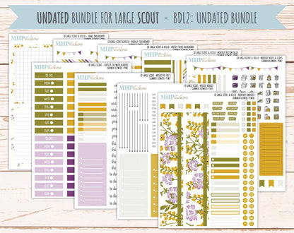 JUNE 2026 Stickers for the Large Scout & Large Claire Laurel Denise Planners "Summer Flowers" || PT