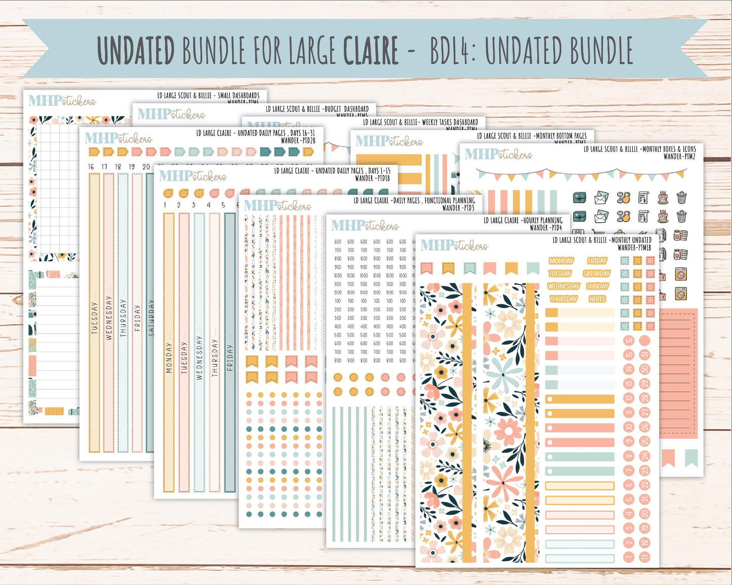 JUNE 2026 Stickers for the Large Scout & Large Claire Laurel Denise Planners "Wander" || PT