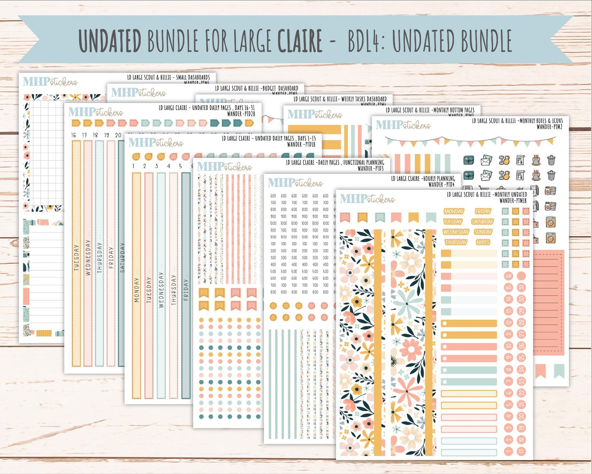 JUNE 2026 Stickers for the Large Scout & Large Claire Laurel Denise Planners "Wander" || PT
