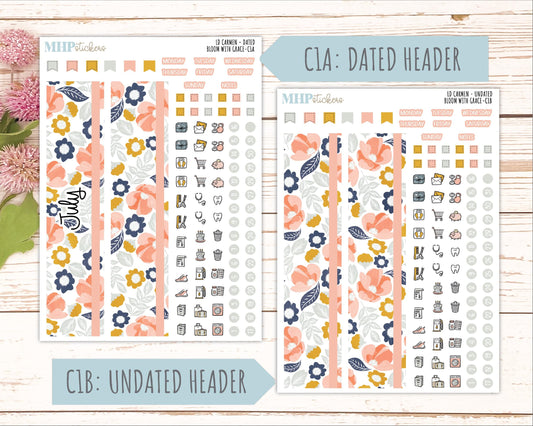 JULY 2026 Stickers for The Carmen Laurel Denise Planner "Bloom with Grace" || C