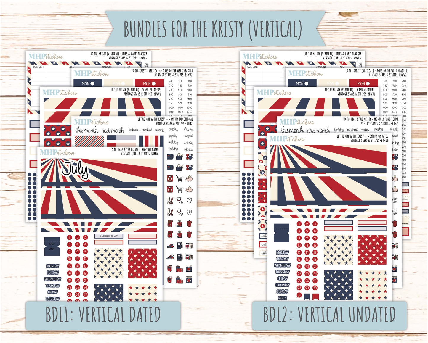 JULY 2026 Stickers for the Mae & Kristy Laurel Denise Planners "Bloom with Grace" || BB