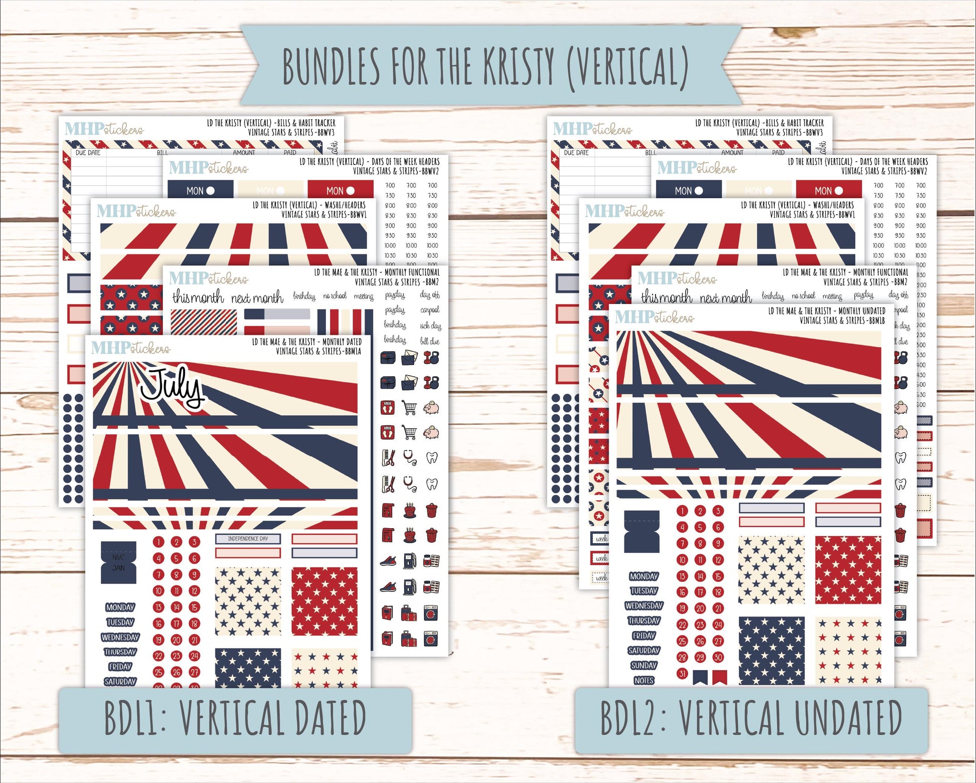 JULY 2026 Stickers for the Mae & Kristy Laurel Denise Planners "Bloom with Grace" || BB