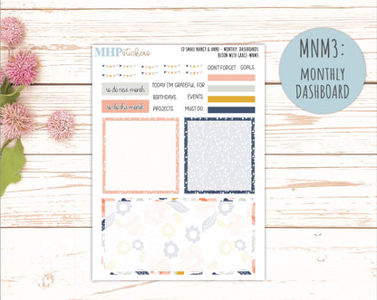 JULY 2026 Stickers for Small Nancy & Anne Laurel Denise Planners "Bloom with Grace" || MN