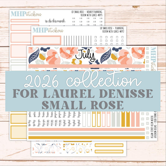 JULY 2026 Stickers for The Small Rose Laurel Denise Planner. "Bloom with Grace" || MPP
