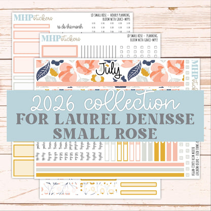 JULY 2026 Stickers for The Small Rose Laurel Denise Planner. "Bloom with Grace" || MPP