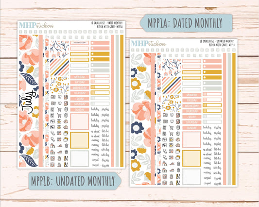 JULY 2026 Stickers for The Small Rose Laurel Denise Planner. "Bloom with Grace" || MPP