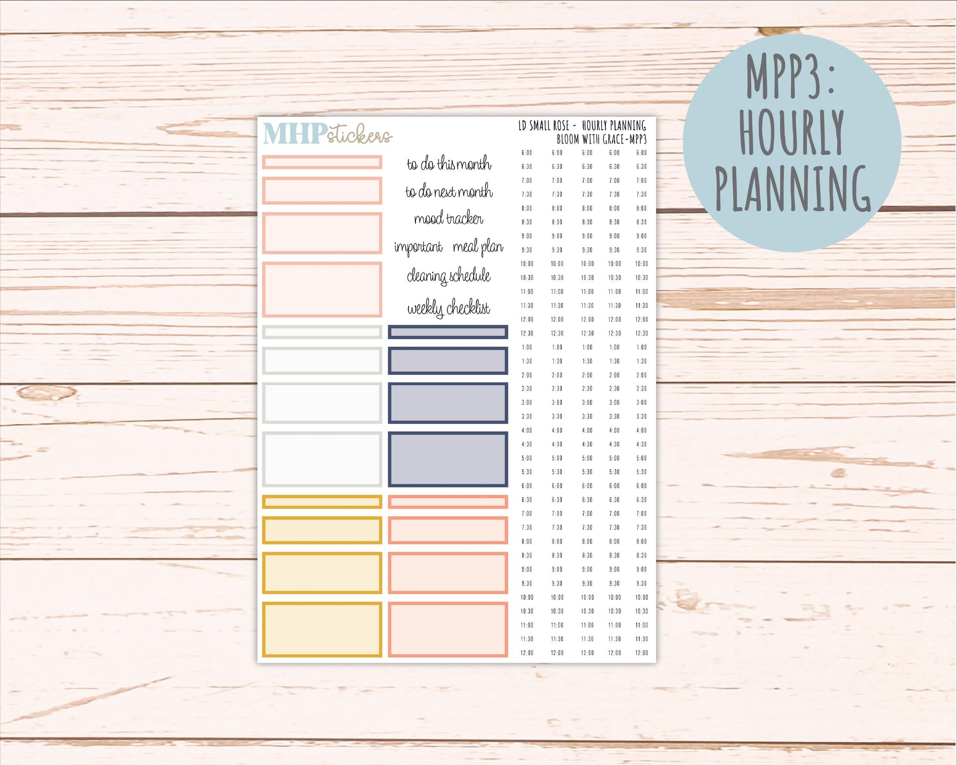 JULY 2026 Stickers for The Small Rose Laurel Denise Planner. "Bloom with Grace" || MPP
