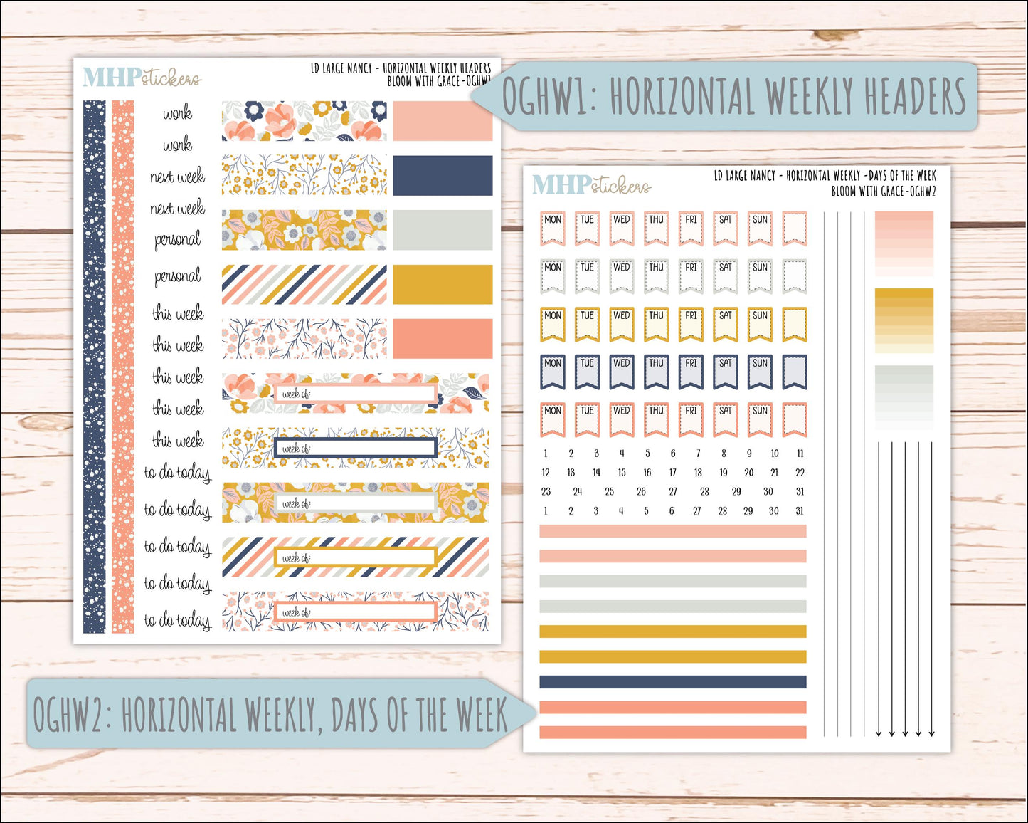 JULY 2026 Stickers for Large Nancy, Anne, & Billie Planners. Laurel Denise Planners. "Bloom with Grace" || OG