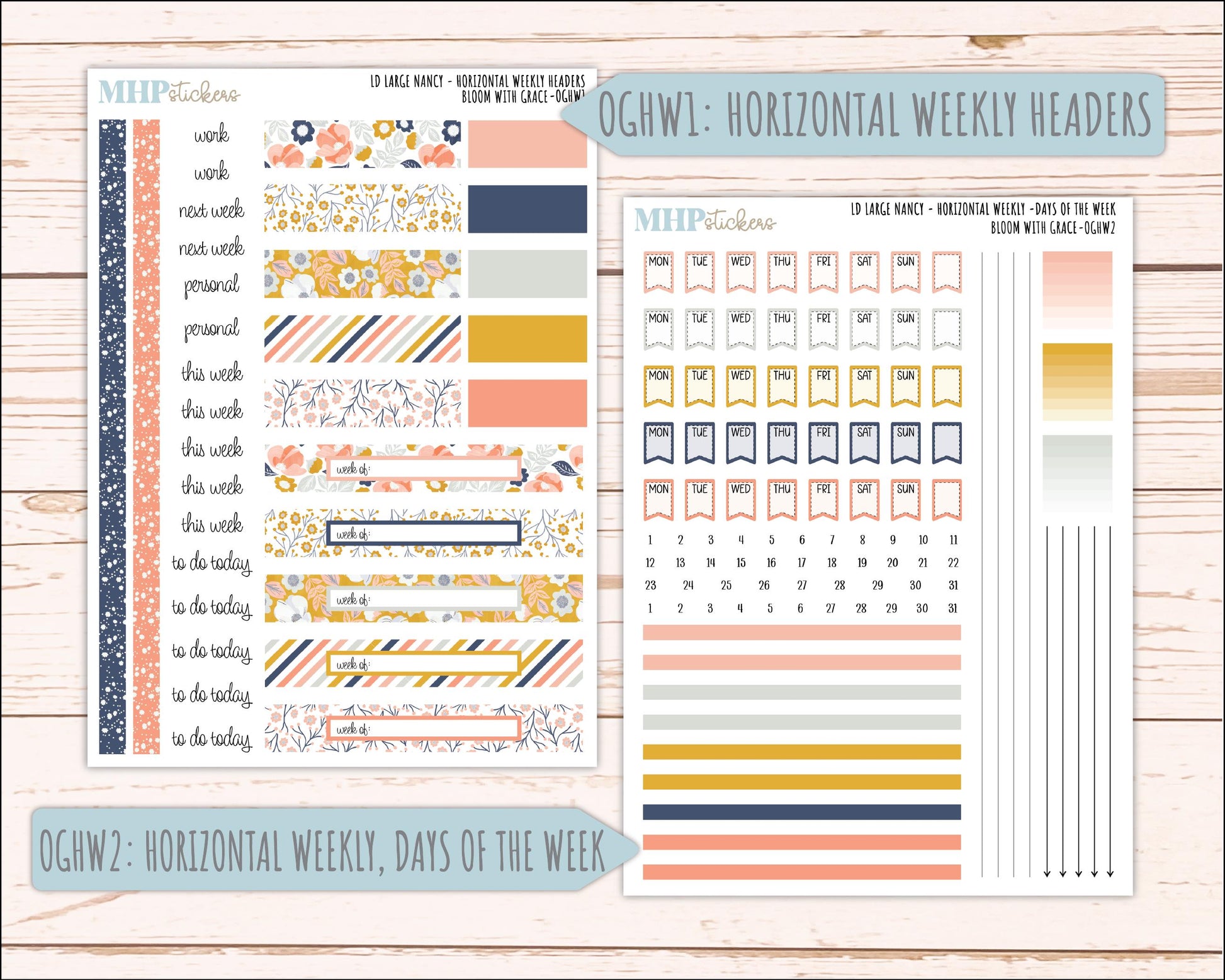 JULY 2026 Stickers for Large Nancy, Anne, & Billie Planners. Laurel Denise Planners. "Bloom with Grace" || OG