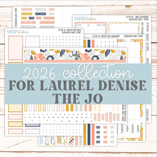 JULY 2026 Stickers for The Jo, Laurel Denise Planner "Bloom with Grace" || POP
