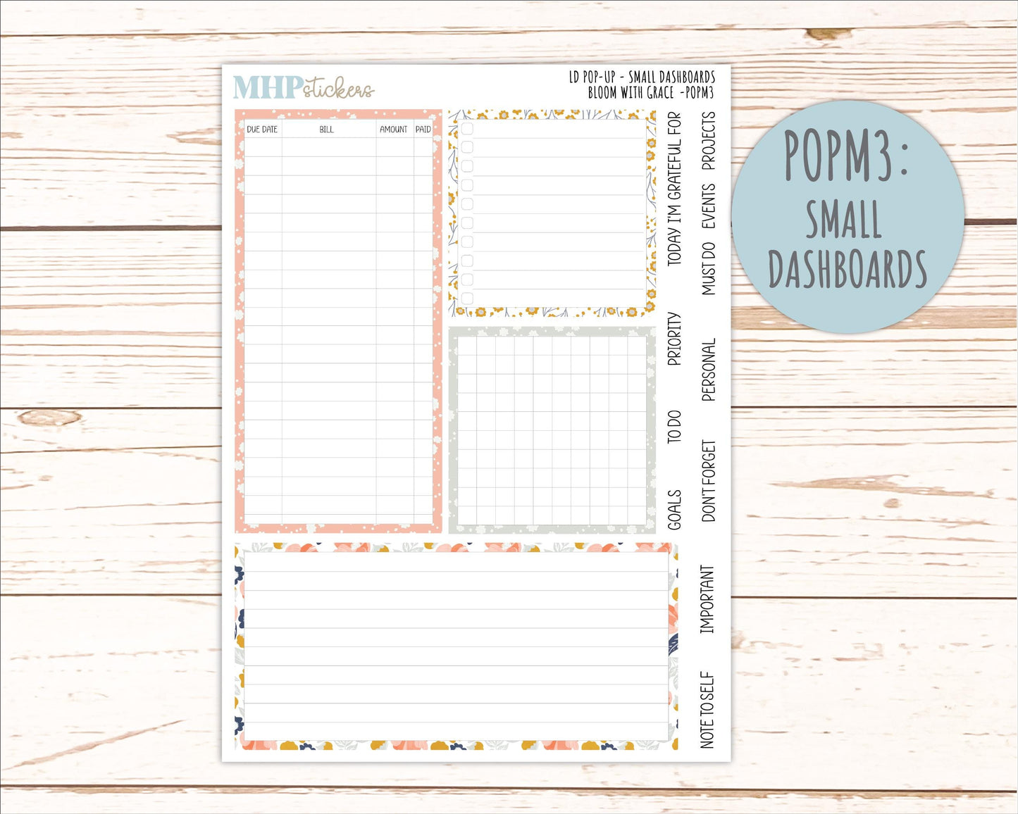 JULY 2026 Stickers for The Jo, Laurel Denise Planner "Bloom with Grace" || POP