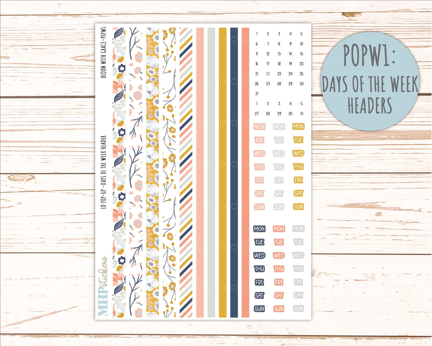 JULY 2026 Stickers for The Jo, Laurel Denise Planner "Bloom with Grace" || POP