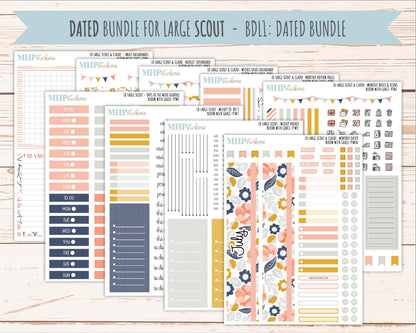 JULY 2026 Stickers for the Large Scout, Large Claire and Large Luna Laurel Denise Planners "Bloom with Grace" || PT