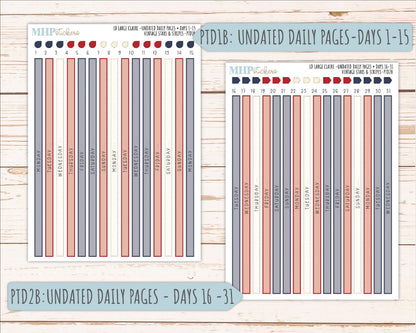 JULY 2026 Stickers for the Large Scout & Large Claire Laurel Denise Planners "Vintage Stars and Stripes" || PT