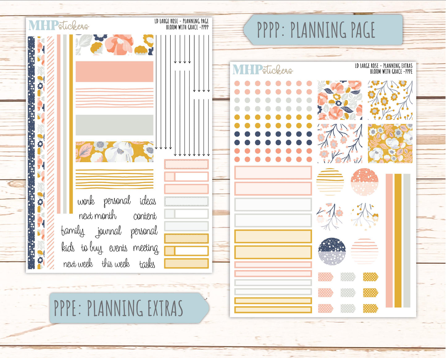 JULY 2026 Stickers for the Large Rose Laurel Denise Planner. "Bloom with Grace" || PP