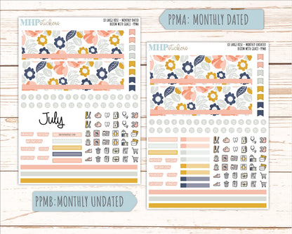 JULY 2026 Stickers for the Large Rose Laurel Denise Planner. "Bloom with Grace" || PP