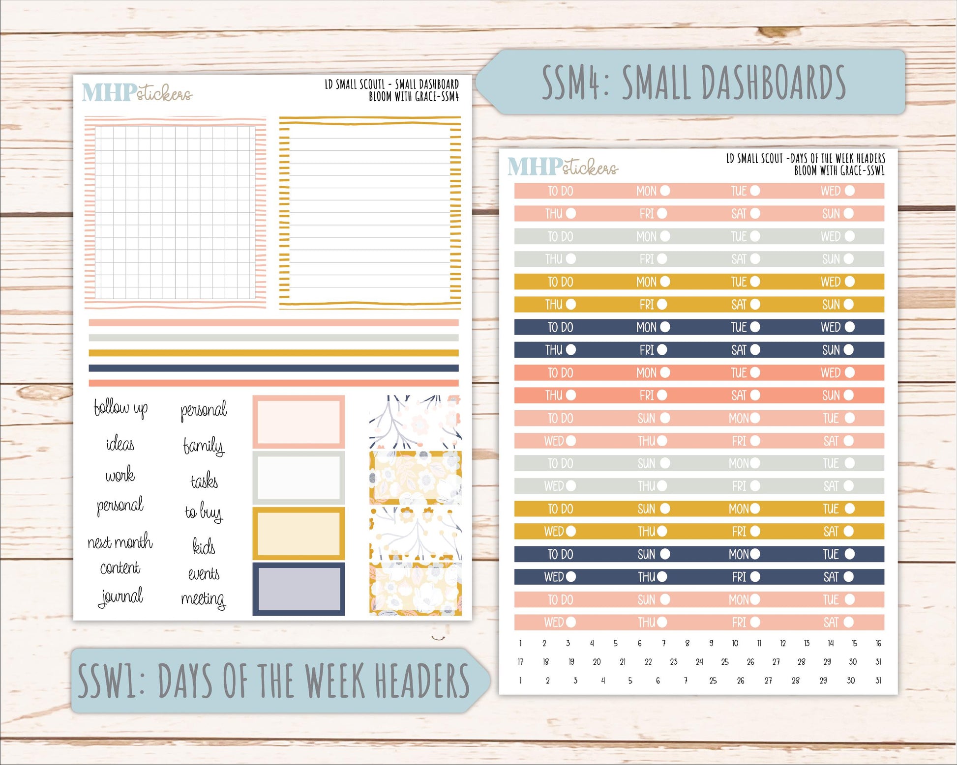 JULY 2026 Stickers for the Small Scout Planner. For Laurel Denise Planners. "Bloom with Grace" ||SS